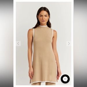 DISSH BINDING WHEAT KNIT TUNIC SET